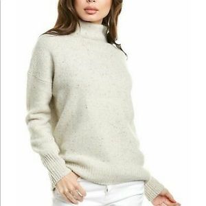 NWT Vince Gray Shearer Wool Blend Funnel Neck Long Sleeve Pullover Sweater Large